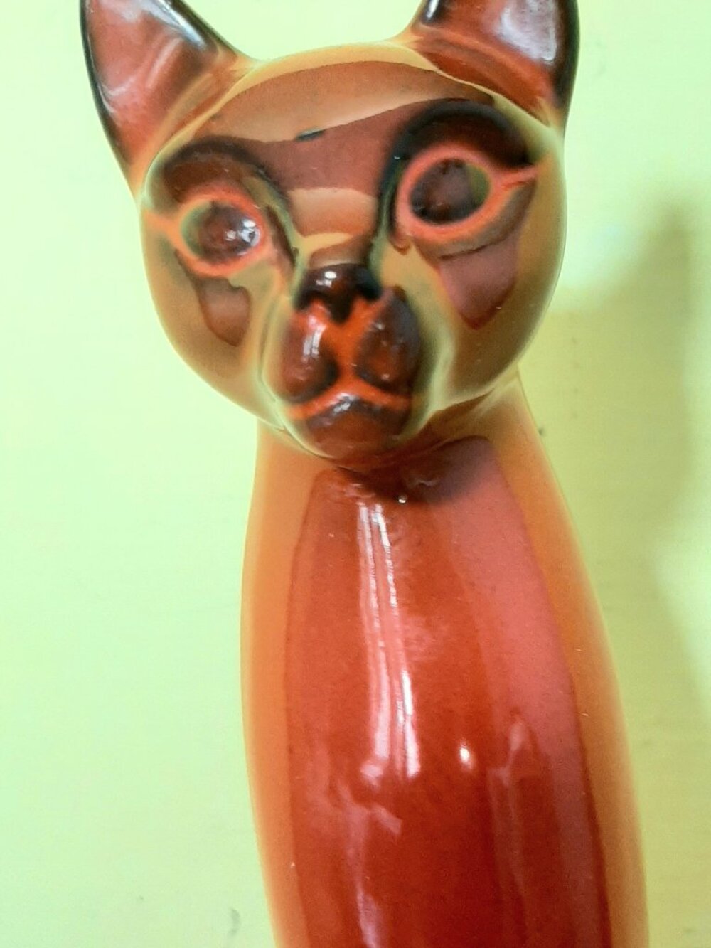 Extra tall MCM style hobbyist ceramic cat statue 17.5 inches tall